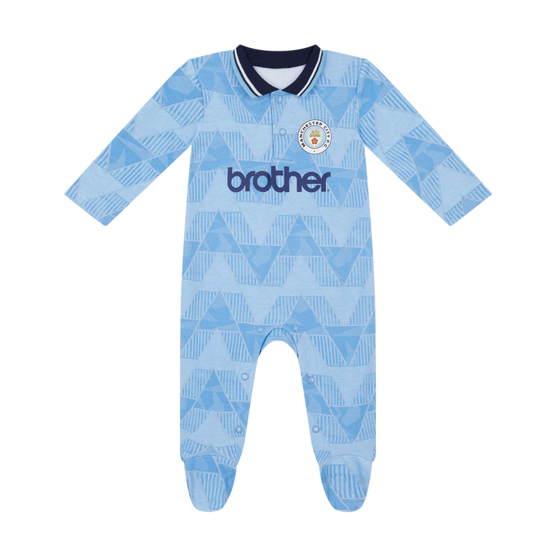 MCFC FW 1989 RETRO BABYGROW - team light blue