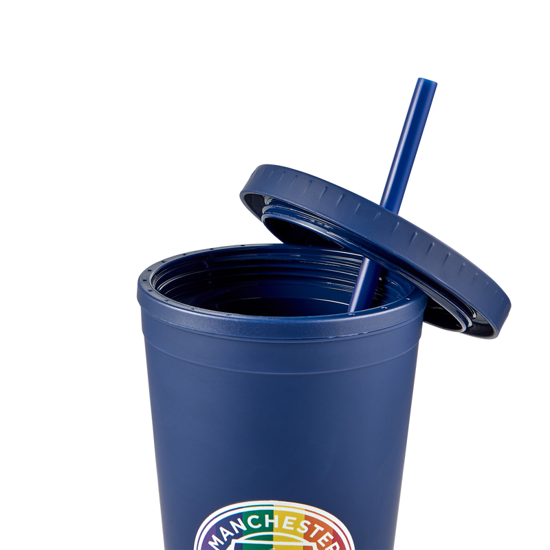 MCFC FW PRIDE CUP WITH STRAW - navy
