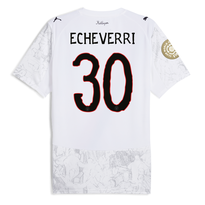 Manchester City KidSuper shirt 2025/26 met ECHEVERRI 30 bedrukking wit - Maat 3XL van polyester voor heren  - Officiële Manchester City FC shop
