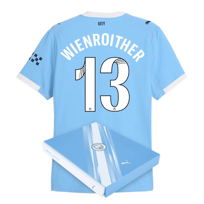 Manchester City Authentic Heimtrikot 2025/26 mit WIENROITHER 13 Aufdruck in Geschenkbox