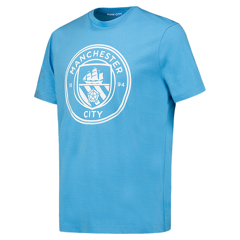 MCFC FW MENS LARGE CREST TSHIRT - light blue
