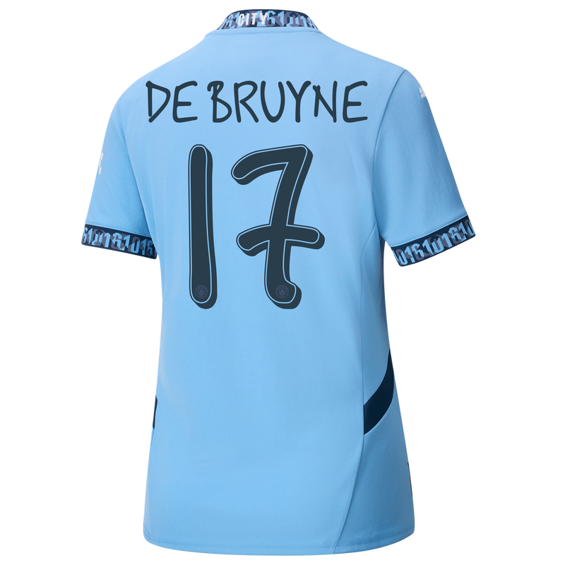 Manchester City Maglia Gara Home Donna 2024 25 con stampa DE BRUYNE 17 Official Man City Store