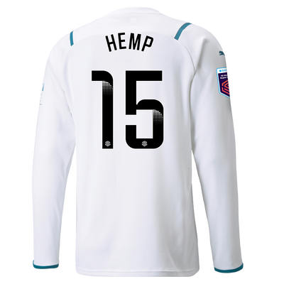 Manchester City Away Shirt Long Sleeve 21/22 with Lauren Hemp printing
