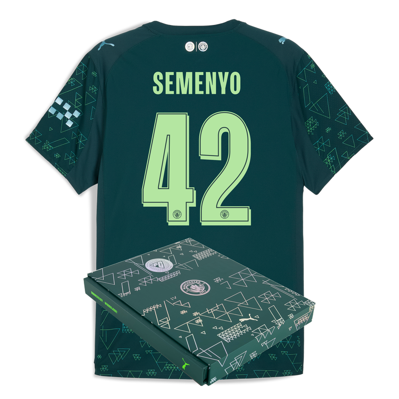 Man City EA SPORTS FC Maglia Autentica 2025/26 con stampa SEMENYO 42 in confezione regalo verde - Scopri tutti i magliette Manchester City online
