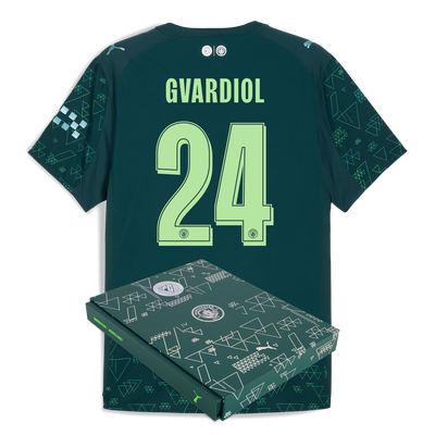 Manchester City EA SPORTS FC Camiseta Auténtica 2025/26 con estampado GVARDIOL 24 en caja de regalo