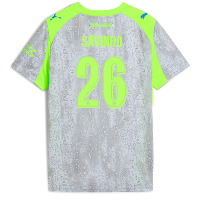 Maillot Third Manchester City pour enfants 2025/26 à avec impression de SAVINHO 26 Printing