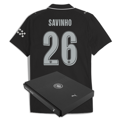 Maglia Ufficiale Away Manchester City 2025/26 con Stampa SAVINHO 26 in Confezione Regalo