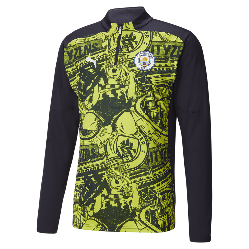 MCFC MW MENS PREMATCH 1/4 ZIP TOP - yellow