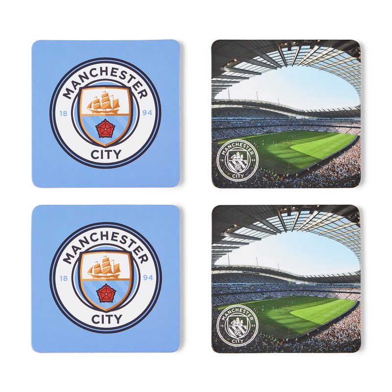 MCFC FW STADIUM COASTER 4 PK - blue