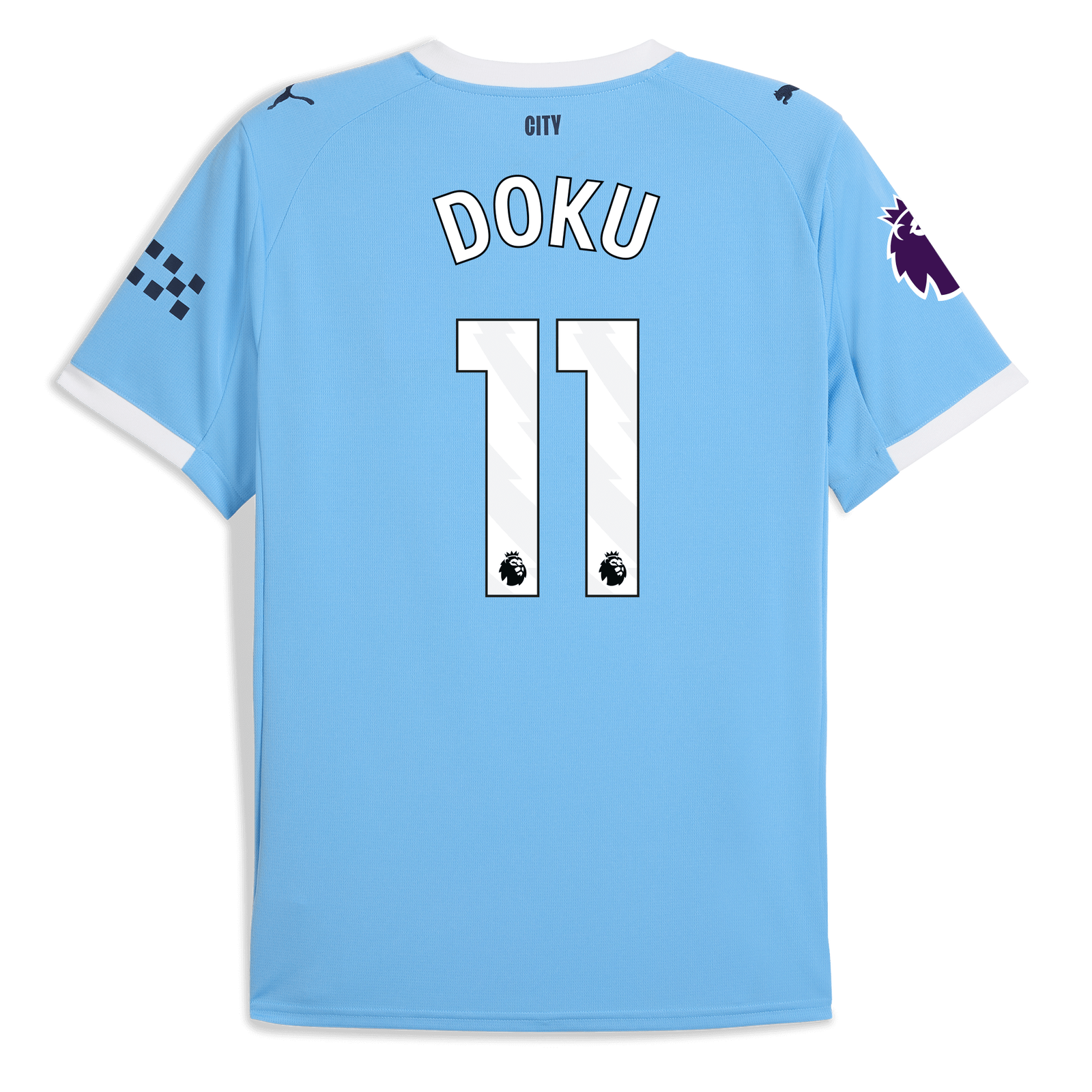 Manchester City Home Jersey 2025/26 With DOKU 11 Printing