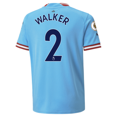 Kids' Manchester City Home Jersey 2022/23 with WALKER 2 printing