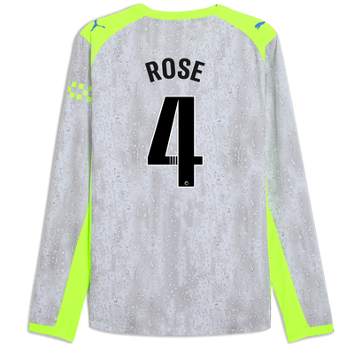Manchester City Third Authentic Jersey 2025/26 Long Sleeve With ROSE 4 Printing