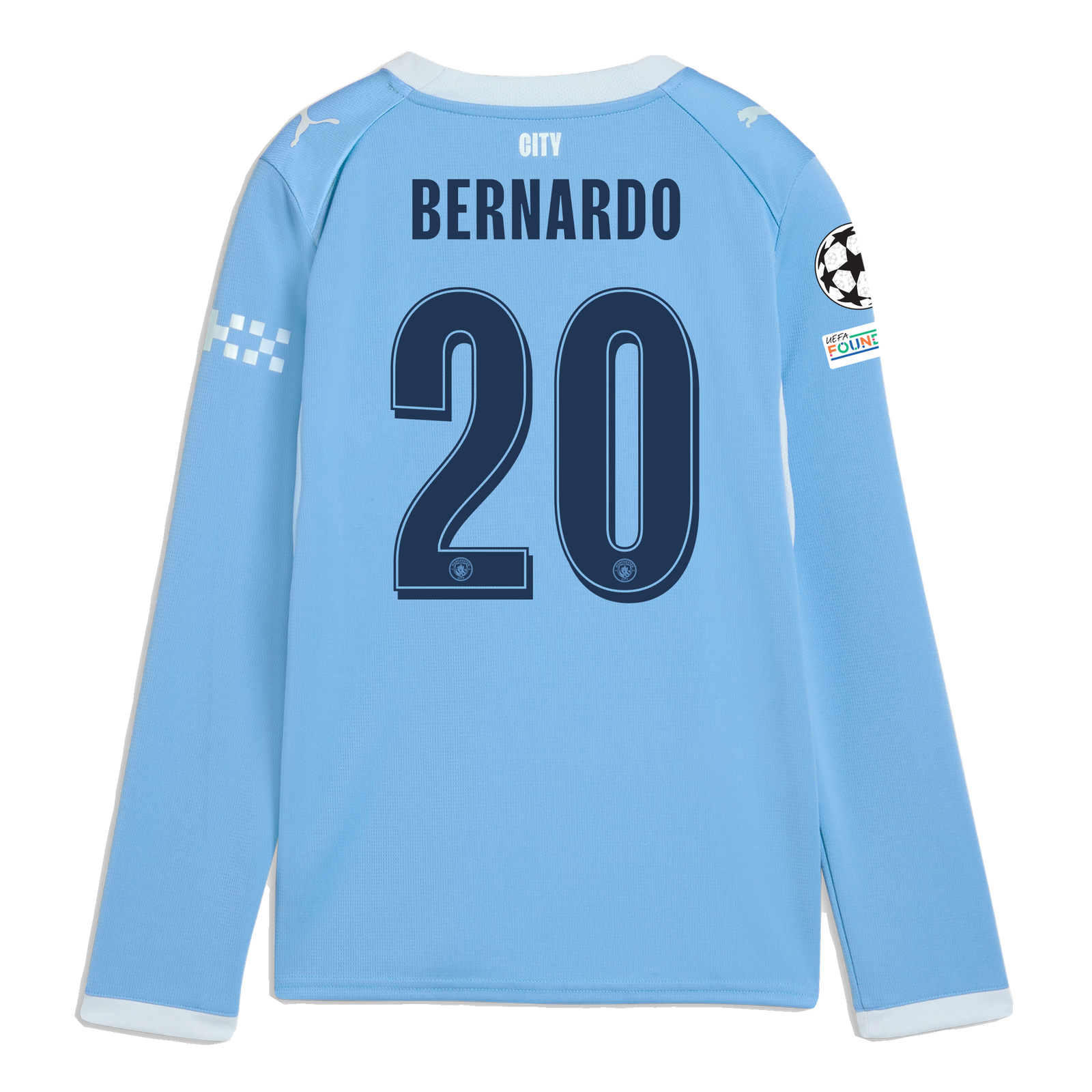 Kids' Manchester City Home Jersey 2026/27 Long Sleeve With