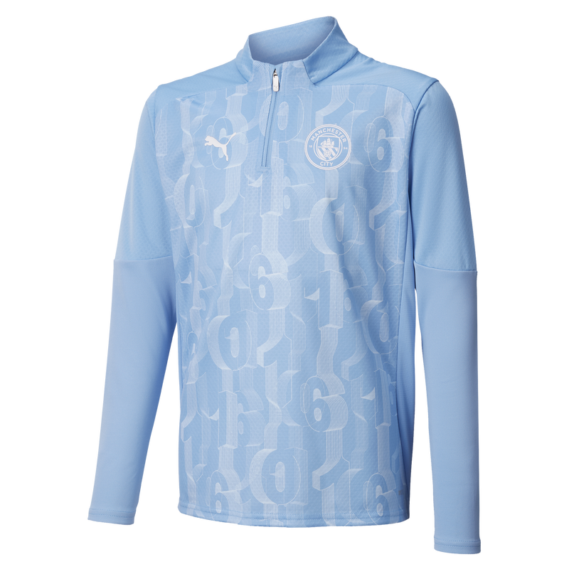 MCFC MW KIDS PREMATCH 1/4 ZIP TOP - team light blue