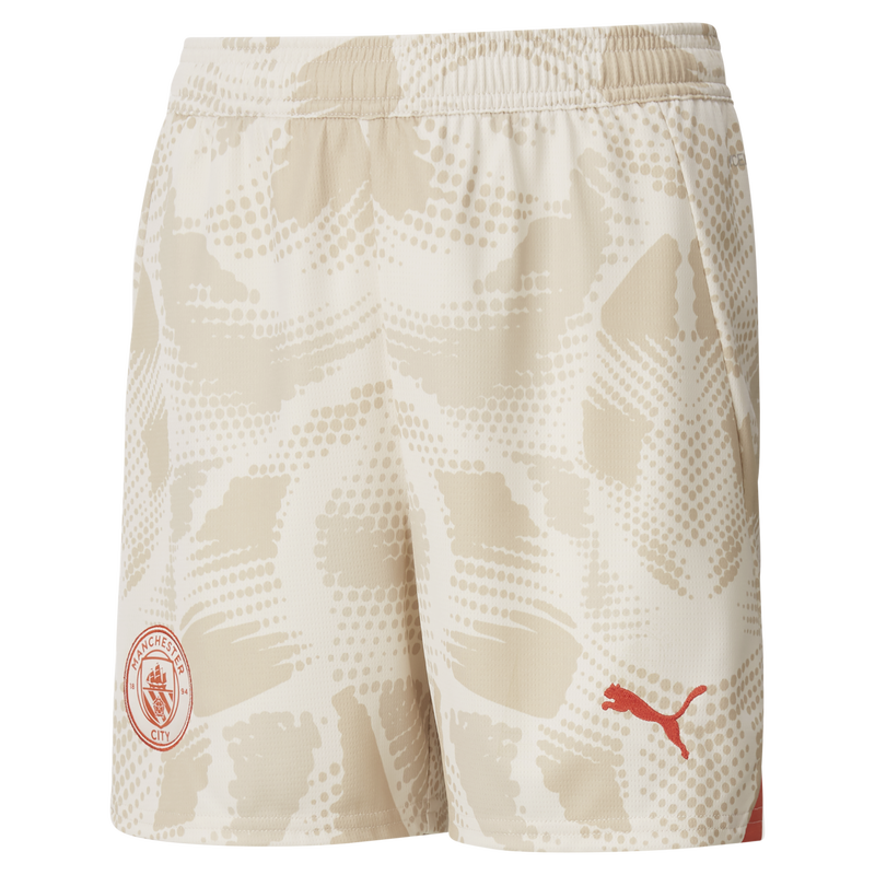 Kids' Man City Goalkeeper Shorts 24/25 With Custom Number white unisex - Size 9/10 from polyester  - Official Manchester City FC store