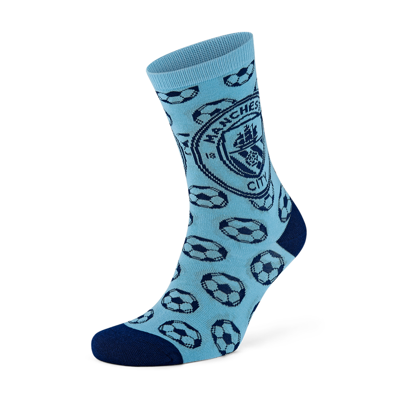 MCFC FW KIDS 2PK FTBL SOCKS - blue