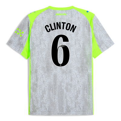 Manchester City Third Jersey 2025/26 With CLINTON 6  Printing