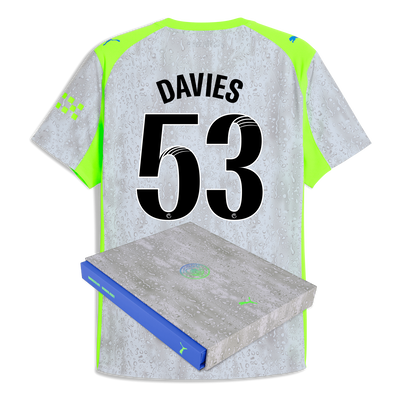 Manchester City Third Authentic Jersey 2025/26 With DAVIES 53 Printing in Gift Box