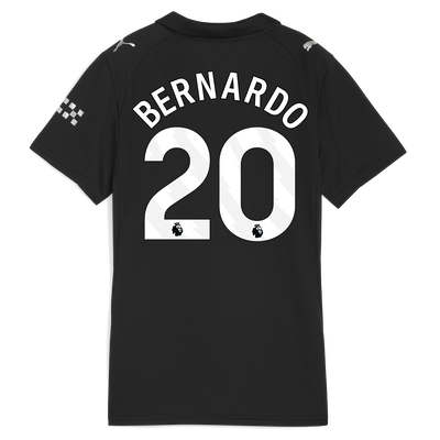 Women's Manchester City Away Jersey 2025/26 With BERNARDO 20 Printing