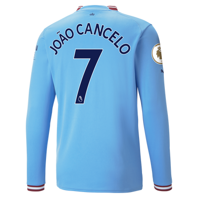 Manchester City Home Jersey 22/23 Long Sleeve with JOÃO CANCELO 27 printing