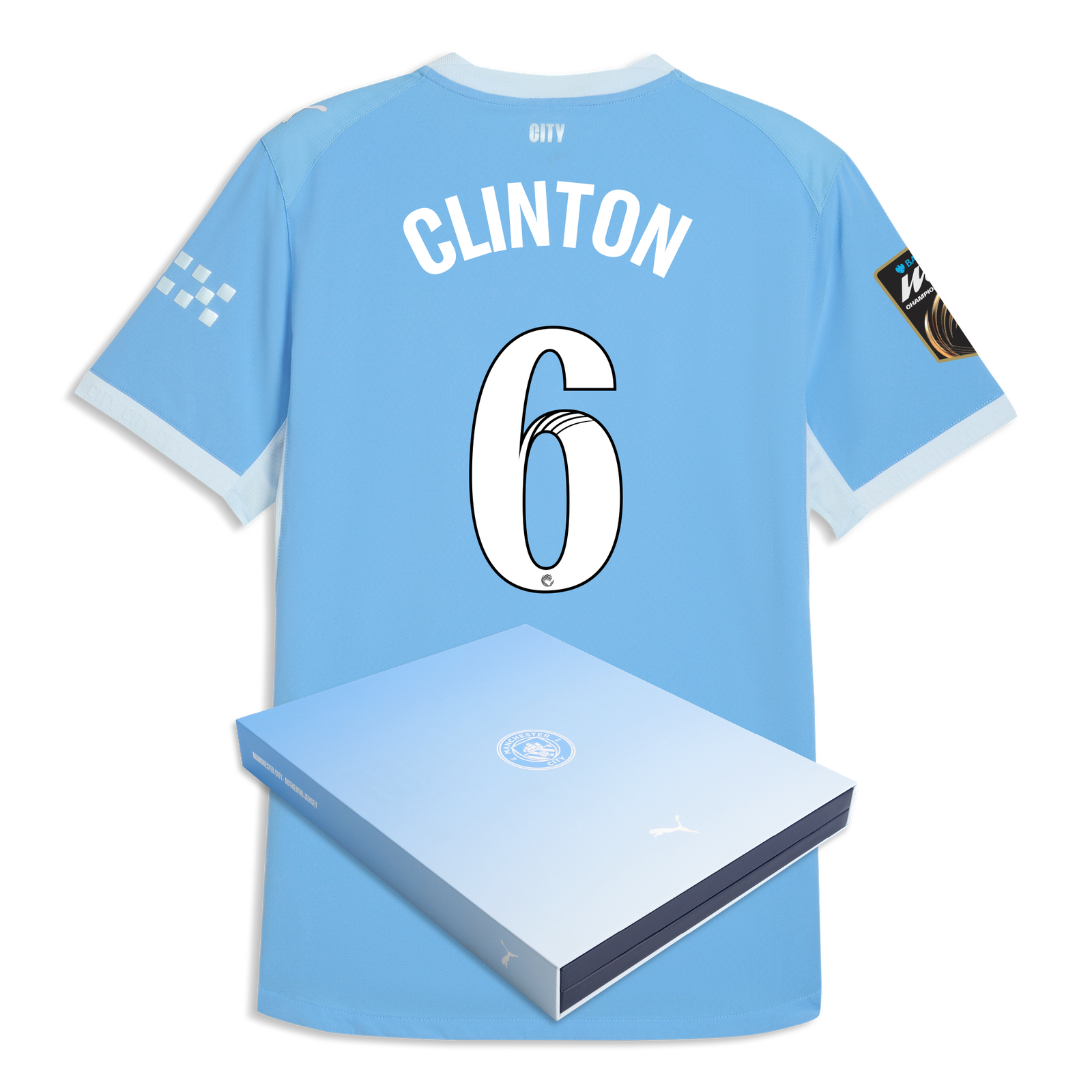 Manchester City Home Authentic Jersey 2026/27 With CLINTON 6