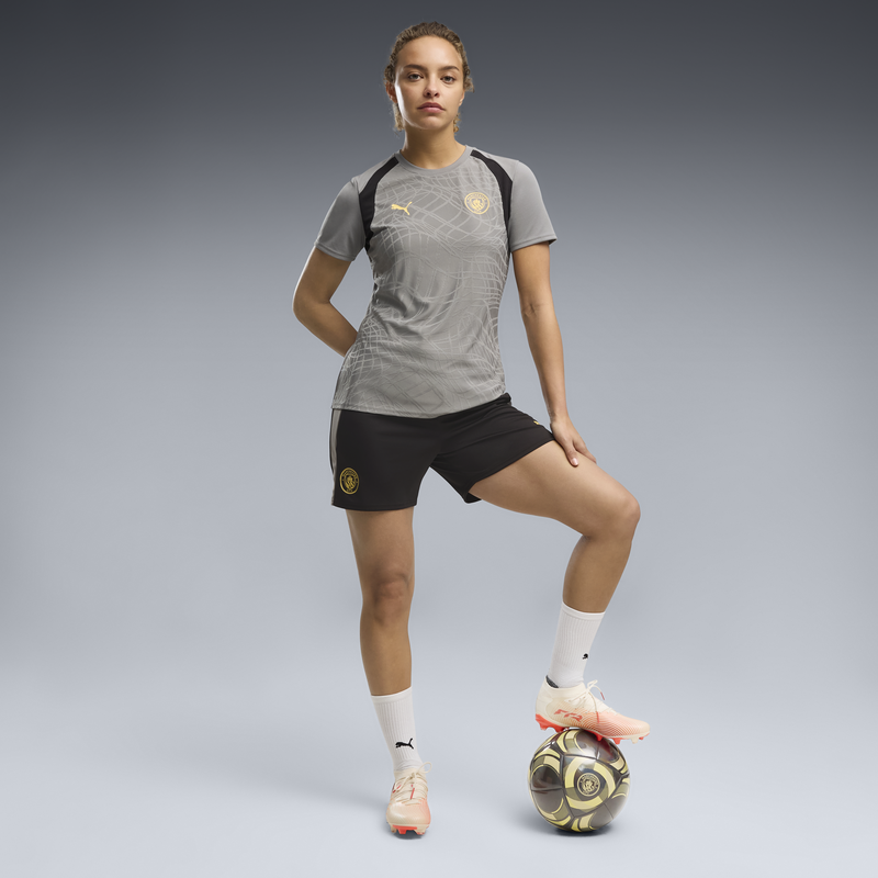 MCFC TR WMNS TRAINING POCKET SHORTS - PUMA Black-Cast Iron