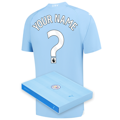 Maillot Authentique Manchester City Domicile 2023/24 avec flocage personnalisée dans une boîte cadeau