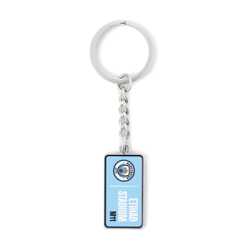 Man City Street Sign Keyring blue - Check out all Manchester City key rings online - Official Manchester City FC store