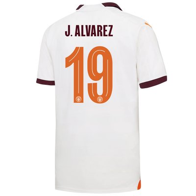 Manchester City Auswärtstrikot 2023/24 mit J. ALVAREZ 19 Aufdruck