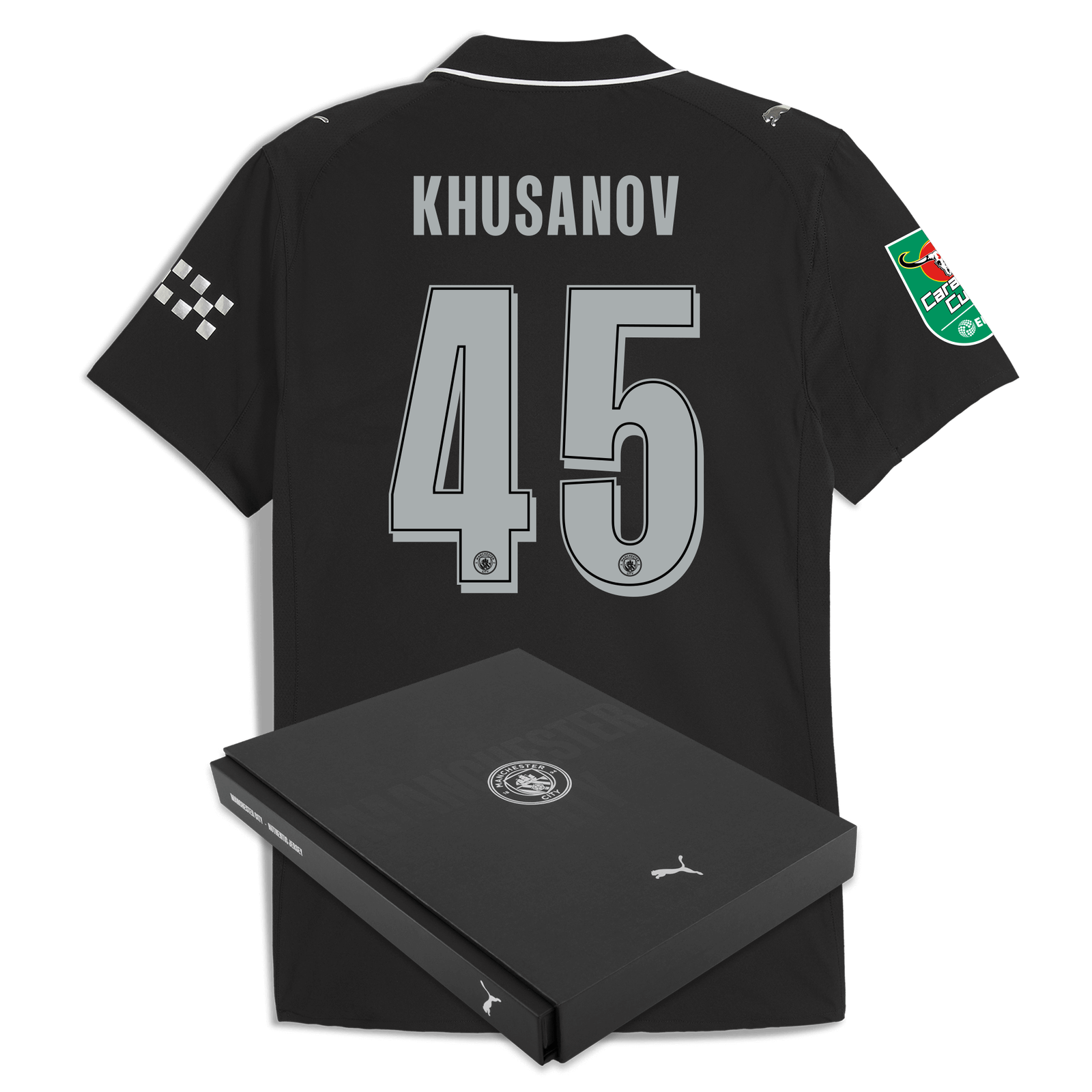 ス*キ様 正規品新品マンチェスター・シティ KHUSANOV 45番 アウェイ マンチェスター・シティ 2025/26 アウェイ 本物ジャージ KHUSANOV 45