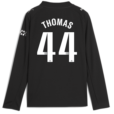 Kids' Manchester City Away Jersey 2025/26 Long Sleeve With THOMAS 44 Printing