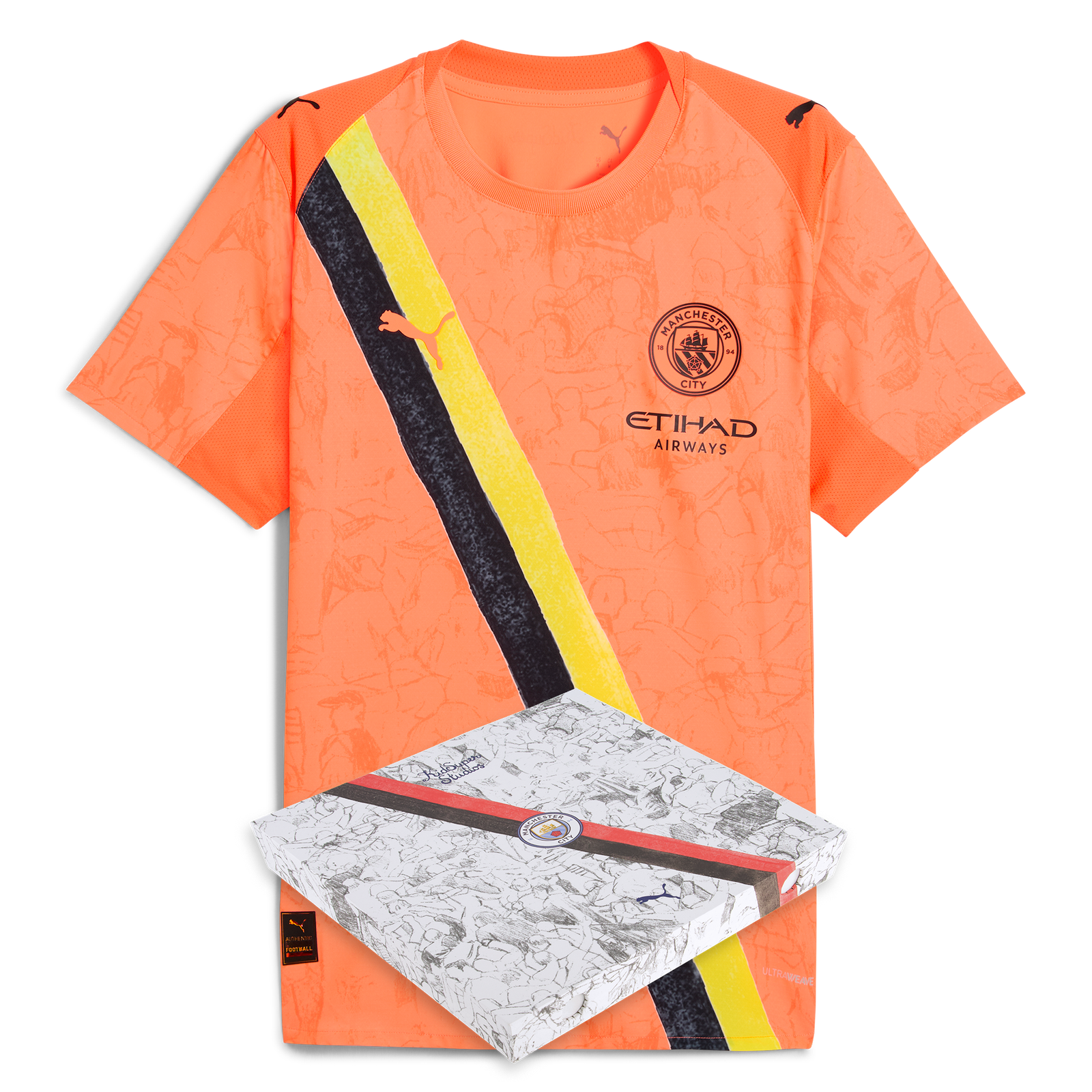 マンチェスターシティ 選手支給品 Pre-Match Shirt Lオレンジ