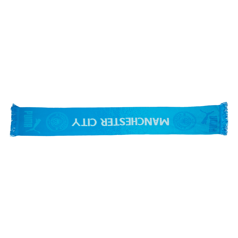 MCFC FW BLUE FADE CREST SCARF - blue