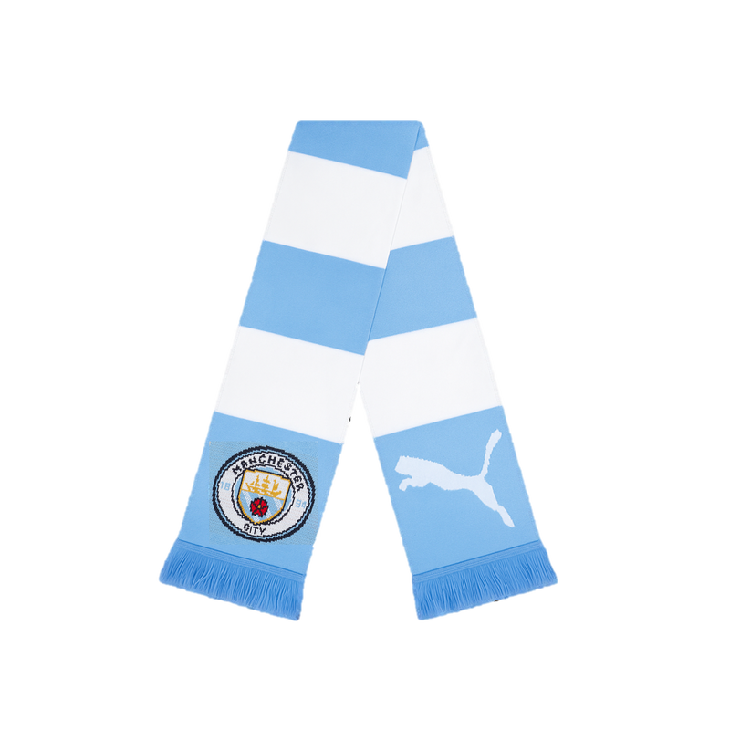MCFC CITY CREST BAR SCARF - SKY BLUE