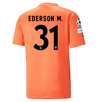 Manchester City Goalkeeper Jersey 22/23 with EDERSON 31 printing