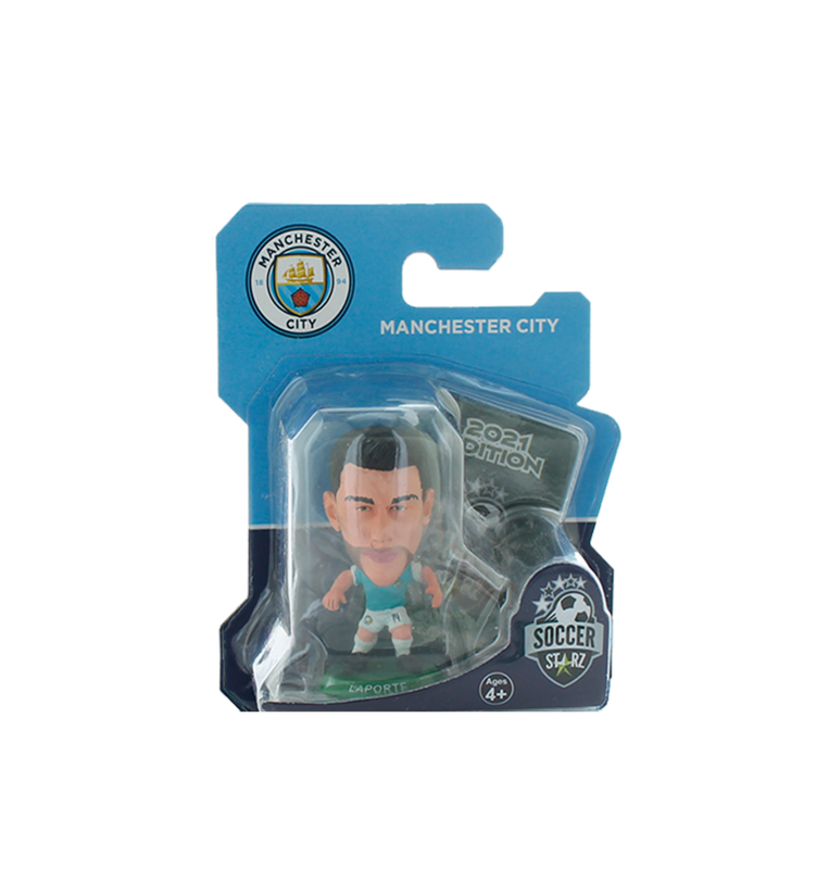 MCFC FW SOCCERSTARZ LAPORTE MINIFIGURE - light blue