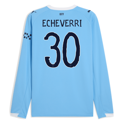 Manchester City Heimtrikot 2025/26 Langarm mit ECHEVERRI 30 Aufdruck