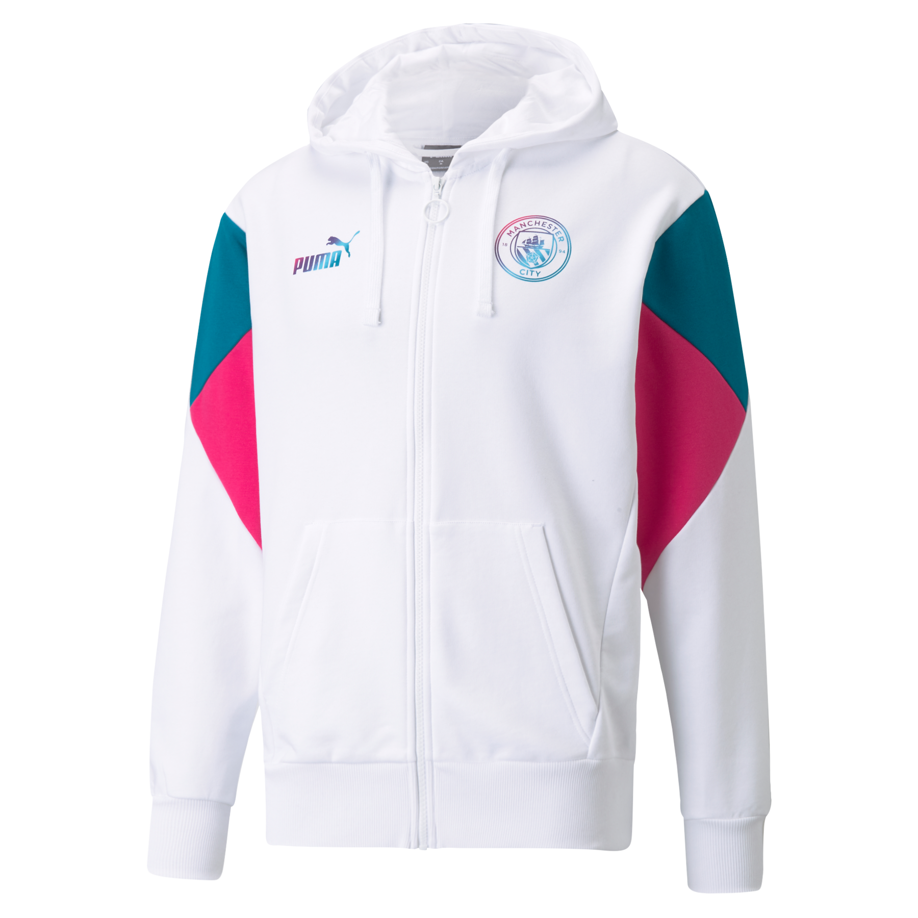 white athletic hoodie