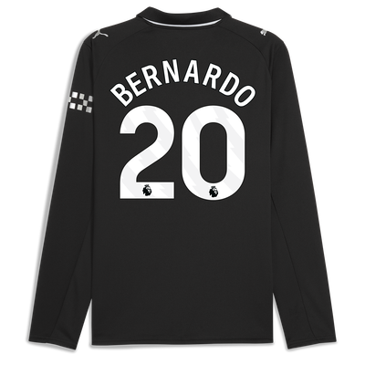 Manchester City Away Jersey 2025/26 Long Sleeve With BERNARDO 20 Printing