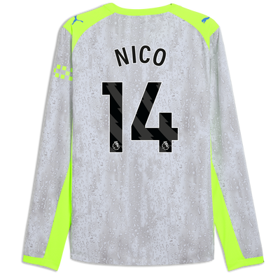 Manchester City Third Authentic Jersey 2025/26 Long Sleeve With NICO 14 Printing