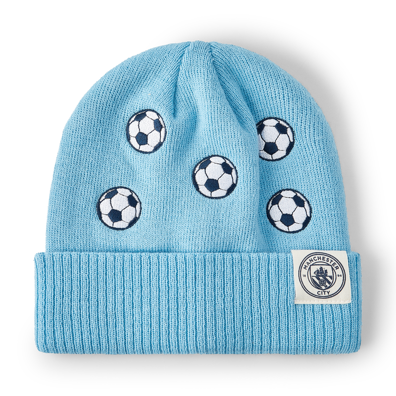 Man City Football Embroidered Beanie blue - Check out all Manchester City headwear online - Official Manchester City FC store