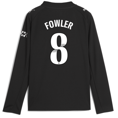 Kids' Manchester City Away Jersey 2025/26 Long Sleeve With FOWLER 8 Printing