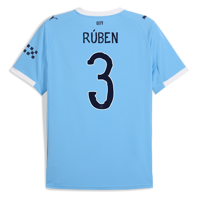 Manchester City Home Jersey 2025/26 With RÚBEN 3 Printing