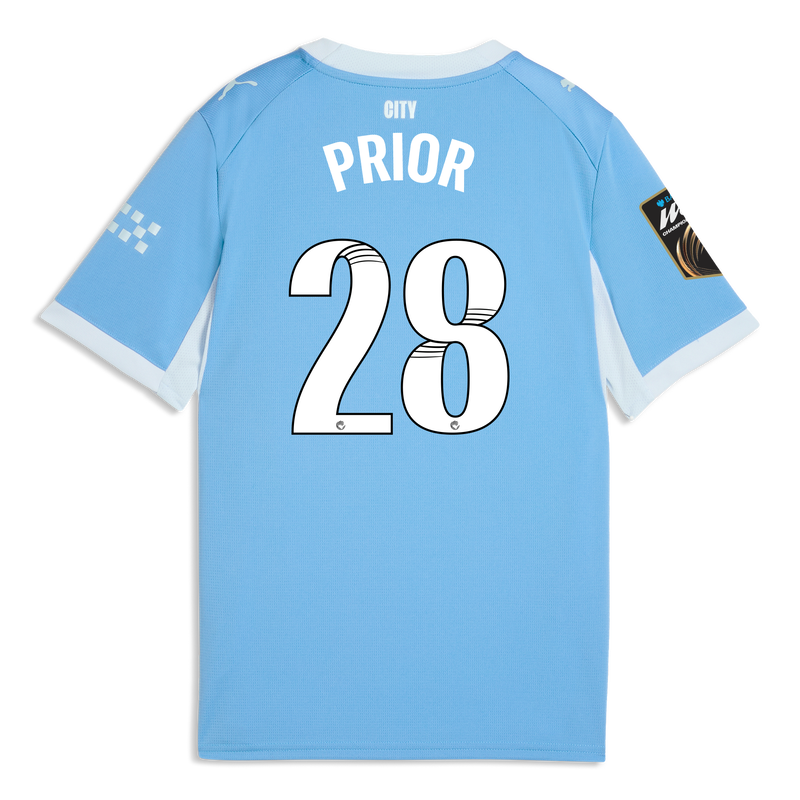 Kids' Man City Home Jersey 2026/27 With PRIOR 28 Printing  blue-icy blue - Check out all Manchester City t-shirts online - Official Manchester City FC store