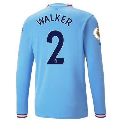 Manchester City Home Jersey 22/23 Long Sleeve with WALKER 2 printing