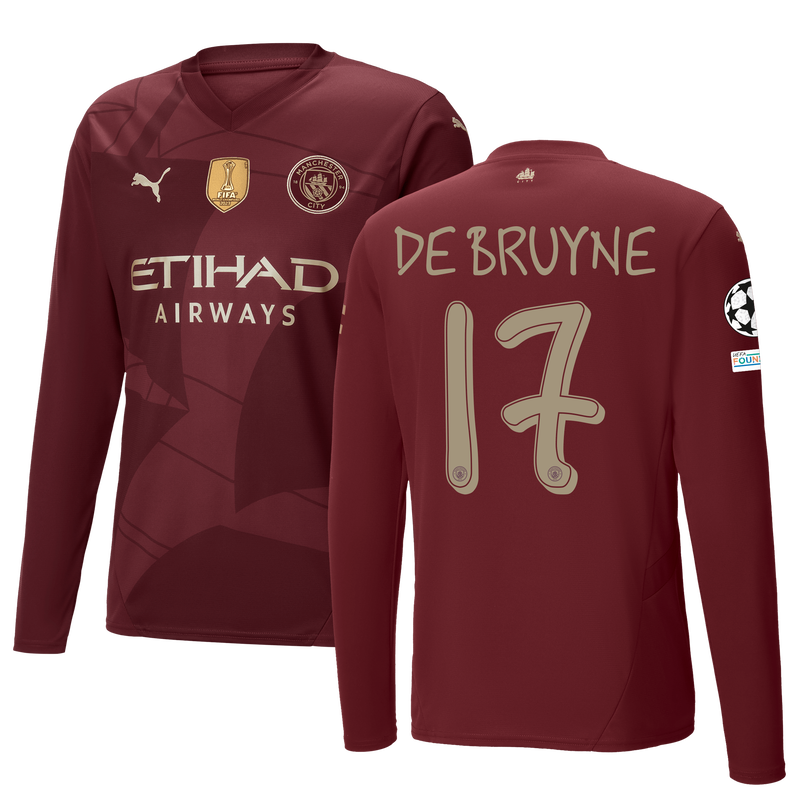 Manchester City Third Jersey 2024/25 Long Sleeve With DE BRUYNE 17 