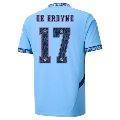 Kids' Manchester City Home Jersey 2024/25 With DE BRUYNE 17 Printing