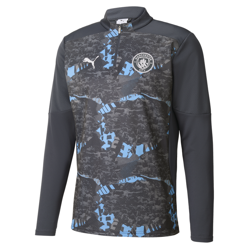 MCFC MW MENS PREMATCH 1/4 ZIP TOP - grey / grey