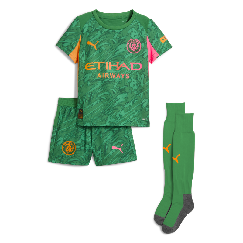 Kids' Man City Goalkeeper Mini Kit 2025/26 green unisex - Size 4/5 from polyester  - Official Manchester City FC store
