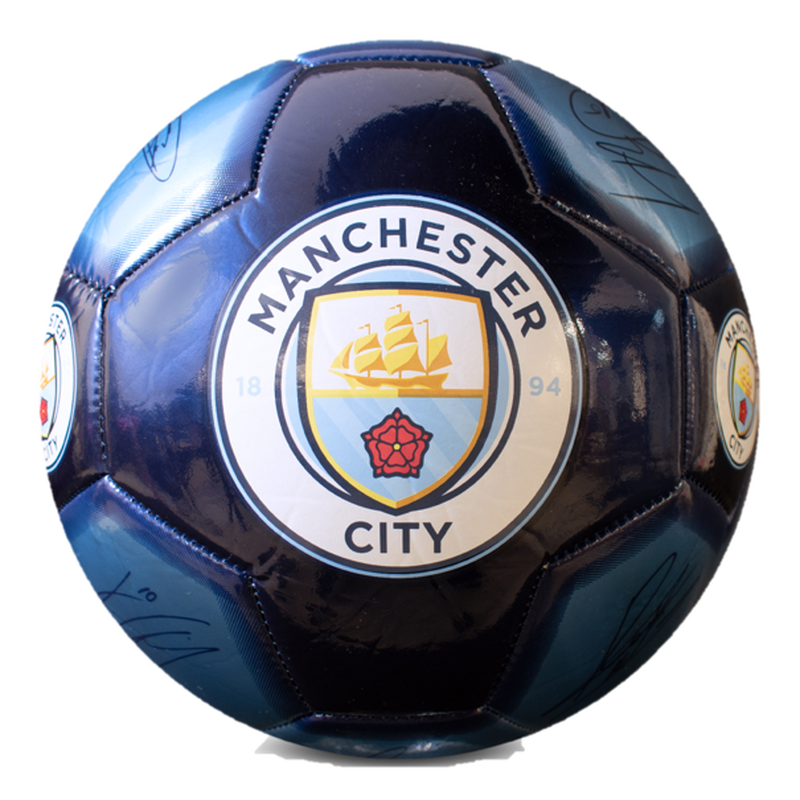 MCFC METALLIC SIGNATURE BALL - blue